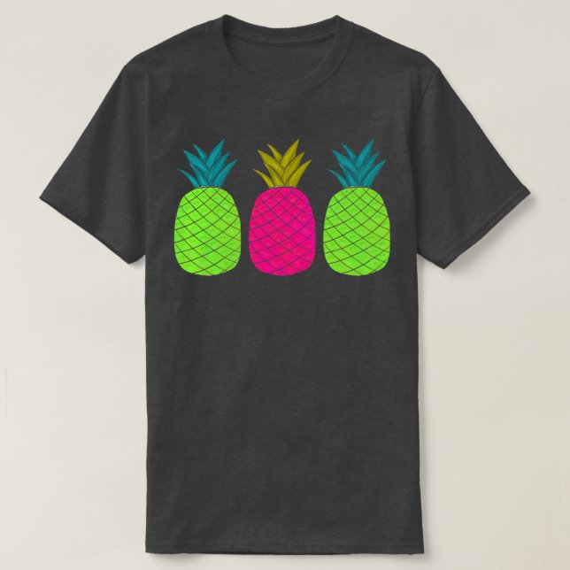 farbige Ananas T-Shirt (Design vorne)