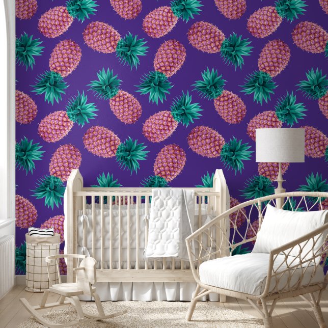 Farbige Ananas Tapete (Kinder)