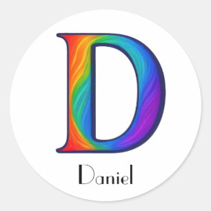 Farbige Anfangsbuchstabe D Aufkleber
