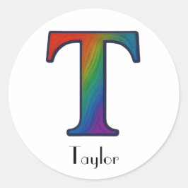 Farbige Anfangsbuchstabe T Aufkleber