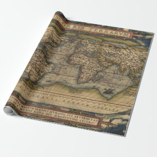 Farbige Antiquarische Vintage-Weltkarte Geschenkpapier