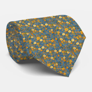 Farbige Aquamarine und Gold-Blume Krawatte