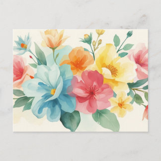 Farbige Aquarell-Blumen-Postkarte Postkarte