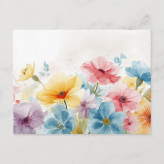 Farbige Aquarell-Blumen-Postkarte Postkarte