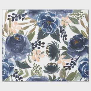 Farbige Aquarell-Blumenmotive Geschenkpapier