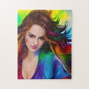 Farbige Aquarell-Frau