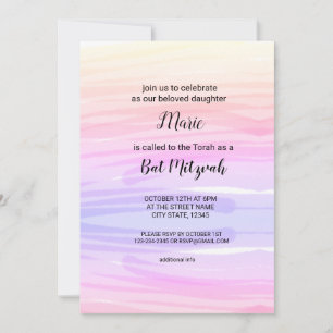 Farbige Aquarell-Text zum Bearbeiten deines Namens Einladung