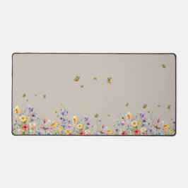 Farbige Aquarell-Wildblume mit Schmetterling Schreibtischunterlage
