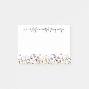 Farbige Aquarell-Wildblume Post-it Klebezettel
