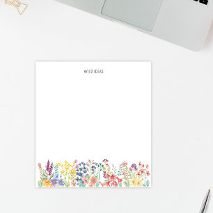 Farbige Aquarell-Wildblumen-Blumen-Anpassung  Notizblock