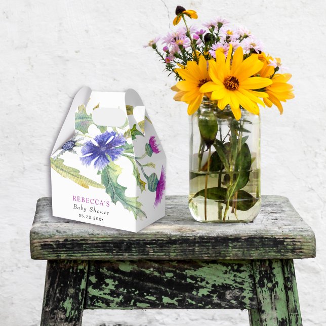 Farbige Aquarell-Wildblumen Kinderdusche Geschenkschachtel (Von Creator hochgeladen)