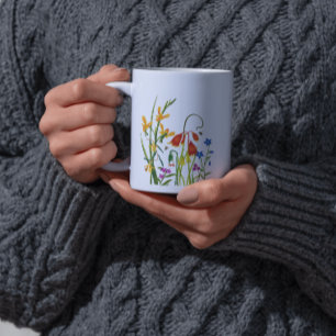 Farbige Aquarell-Wildblumen Sommer Kaffeetasse