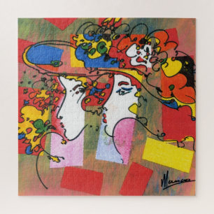 Farbige Aquarellbilder mit Blumenhaaren