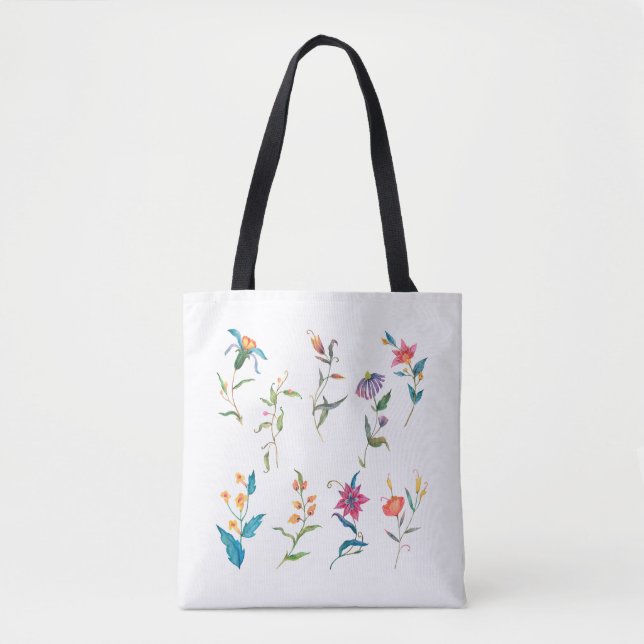 Farbige Aquarellblume II    Tasche (Vorderseite)