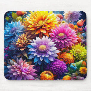 Farbige Aquarellblumen   Mousepad