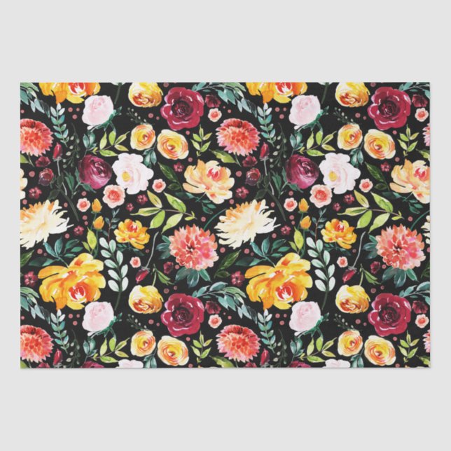 Farbige Aquarelle Blume Seidenpapier (Vorderseite)