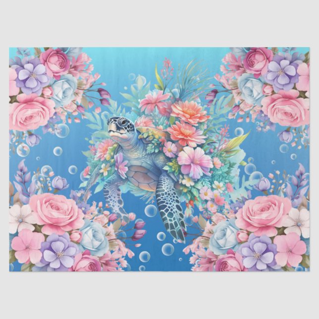 Farbige Aquarellenschildkröte Seidenpapier (Vorderseite)