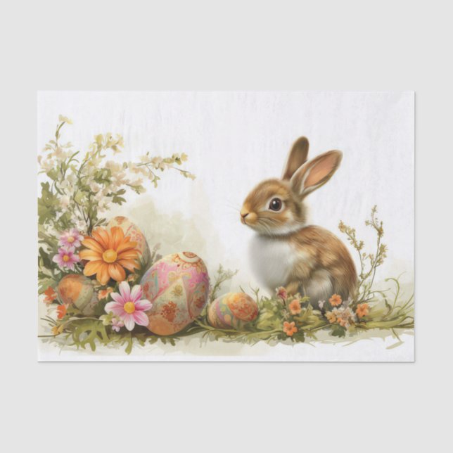 Farbige Aquarellfarbe Osterhase Seidenpapier (Vorderseite)