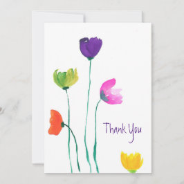 Farbige Aquarellfarben Blume Flat Danke Karte