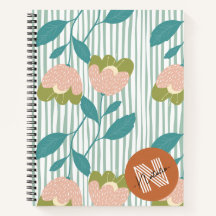 Farbige Aquarellfarben-Blume Giralstil-Monogramm