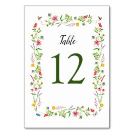 Farbige Aquarellfarben Tischnummern