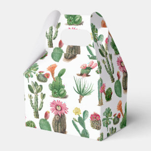 Farbige Aquarellkaktus und Sukkulenten Blume Geschenkschachtel