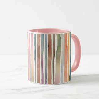 Farbige Aquarelllinien Tasse