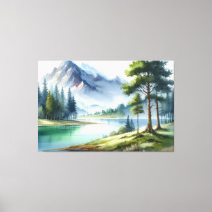 Farbige Aquarellmalerei Leinwanddruck