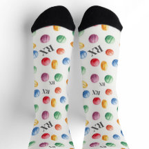 Farbige Aquarellpillen RX Symbol Pharmacy Socke