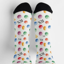 Farbige Aquarellpillen RX Symbol Pharmacy Socke