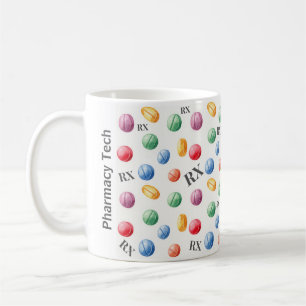 Farbige Aquarellpillen RX Symbol Pharmacy Tasse