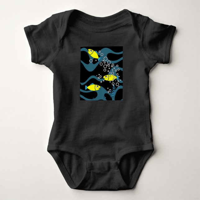 Farbige Aquarium Fische Tiermotive Baby Strampler (Vorderseite)