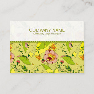 Farbige Art Deco Blumen Collage Visitenkarte