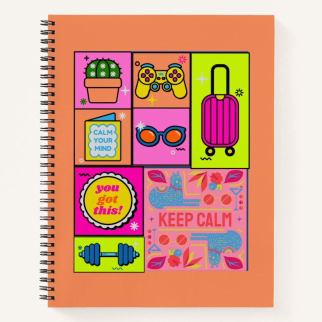 Farbige Art Grid Notebook-Abdeckung Notizbuch (Vorderseite)