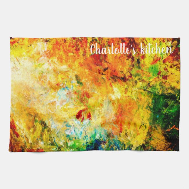 Farbige Artist-Palette Geschirrtuch (Horizontal)