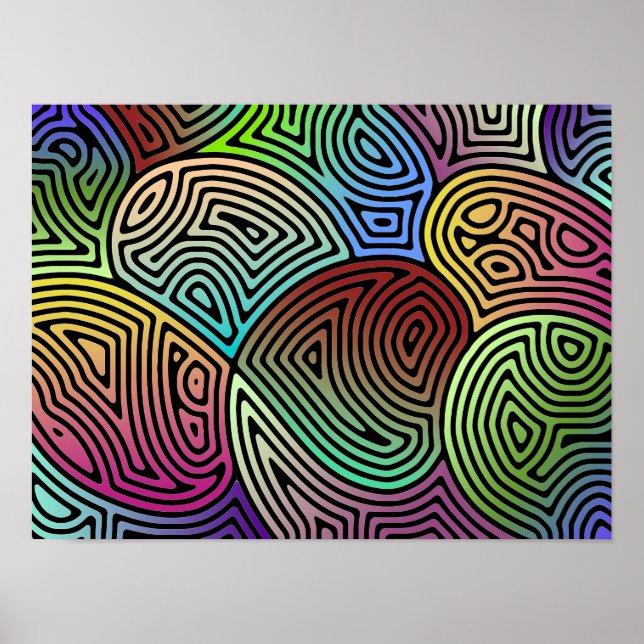 farbige asymmetrische abstrakte Formen Poster (Vorne)