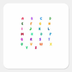 Farbige Aufkleber A-Z Letter Alphabet Typografie