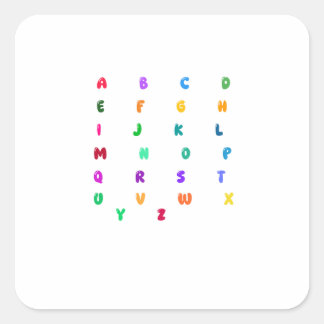 Farbige Aufkleber A-Z Letter Alphabet | Typografie