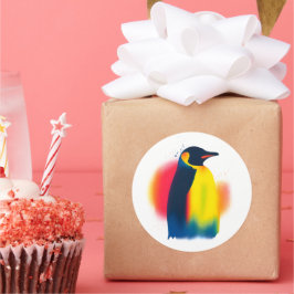 Farbige Aufkleber der Silhouette Paint Pinguin