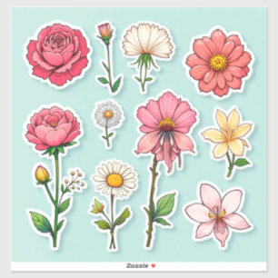 Farbige Aufkleber für die Blume von Cartoon