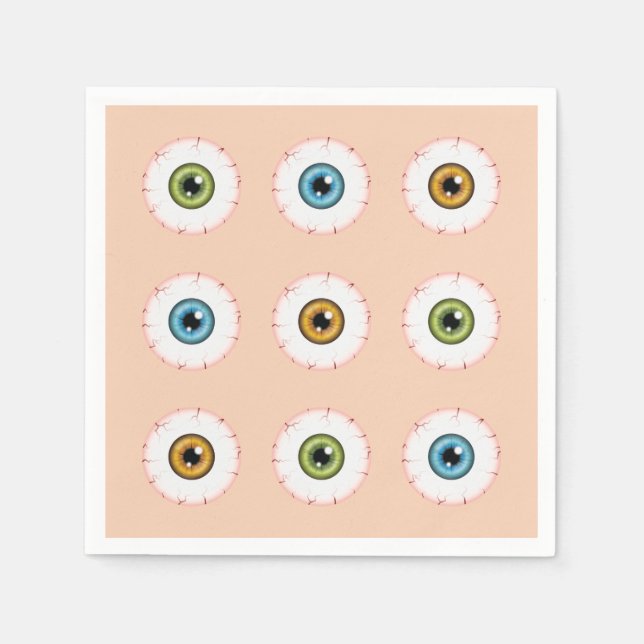 Farbige Augen Halloween-Augenbrauen Bloodshot-Auge Serviette (Vorderseite)