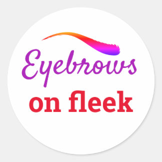 Farbige Augenbrauen auf Fleek Trendy Flawless, ZFJ Runder Aufkleber