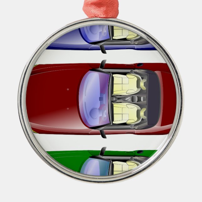 Farbige Autos Ornament Aus Metall (Vorne)
