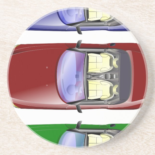 Farbige Autos Untersetzer (Vorne)