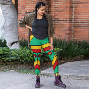 farbige aztec tiki Maske Leggings