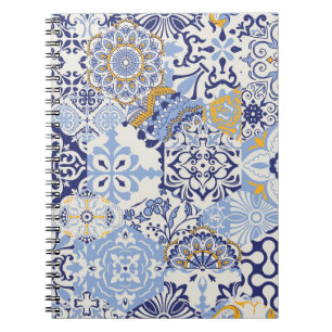 Farbige Azulejos-Fliesen: handgezeichnetes Muster. Notizblock