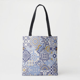 Farbige Azulejos-Fliesen: handgezeichnetes Muster. Tasche
