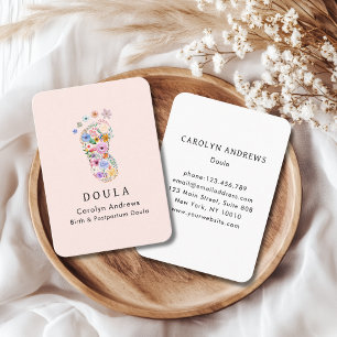 Farbige Baby-Fußabdruck-Logo Blush-Pink  Visitenkarte