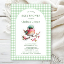 Farbige Baby Shower mit Vogel-Motiv