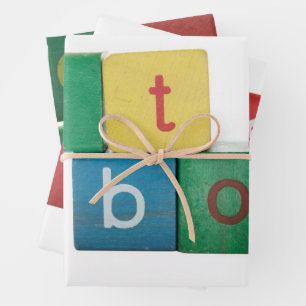 Farbige Babyblöcke Geschenkpapier Set